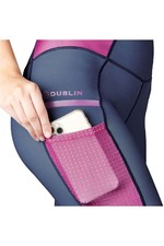 2022 Dublin Womens Power Tech Colour Block Full Grip Training Tights 1004091025 - Red Violet